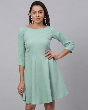 a-line dress with bracelet sleeves