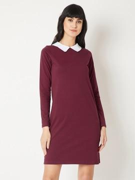 a-line dress with contrast collar