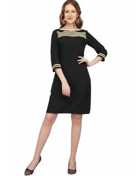 a-line dress with contrast panels