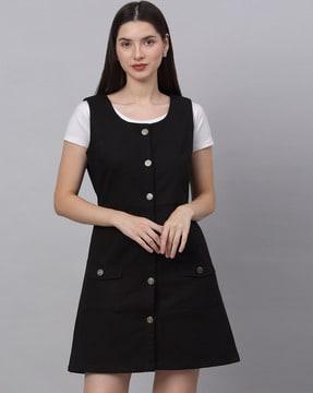 a-line dress with flap pockets