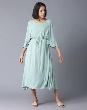 a-line dress with flutter sleeves