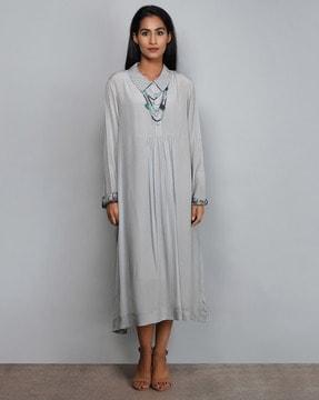 a-line dress with full sleeves