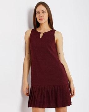 a-line dress with knife pleats