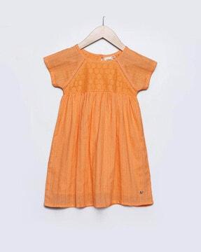 a-line dress with lace yoke