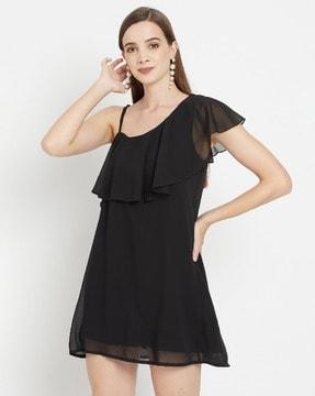 a-line dress with off shoulder