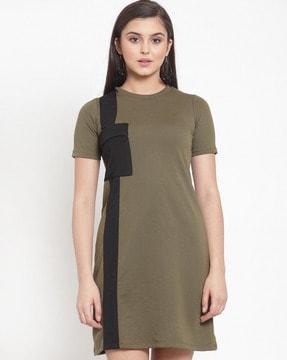 a-line dress with patch pocket