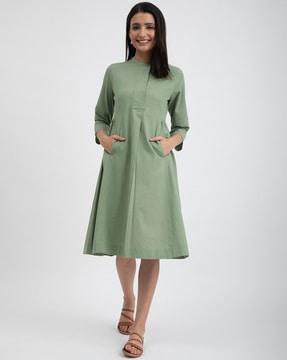 a-line dress with patch pockets