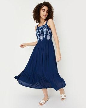 a-line dress with puffed sleeves