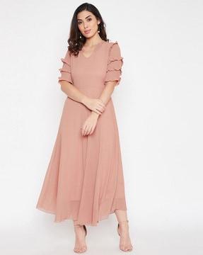 a-line dress with ruffle detail