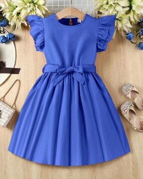 a-line dress with ruffled accent