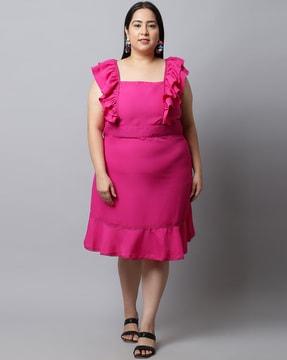 a-line dress with ruffled detail