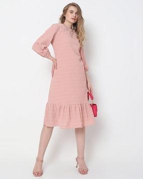 a-line dress with ruffled hem