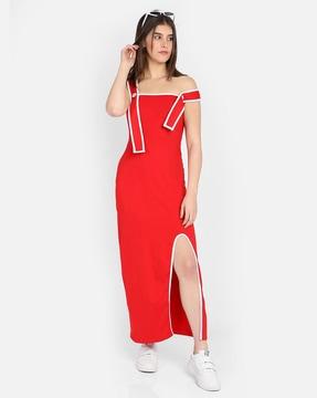 a-line dress with side slit