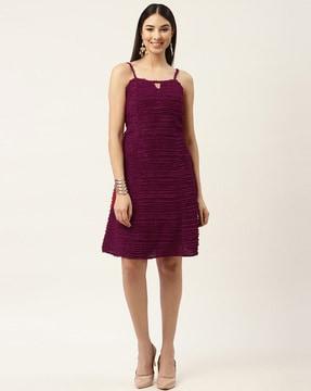 a-line dress with strappy sleeves