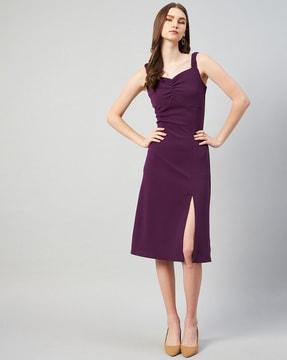 a-line dress with with front slit