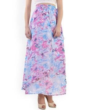 a-line floral print skirt