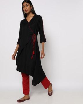 a-line kurta set with tie-ups