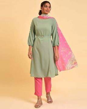 a-line kurta suit set