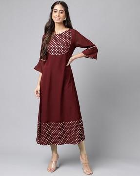 a-line kurta with bell sleeves