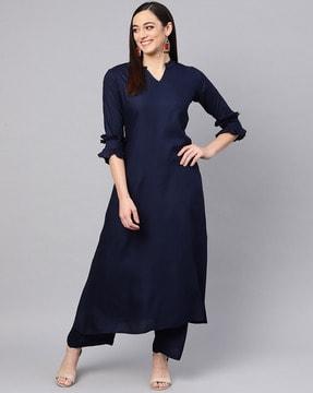 a-line kurta with palazzo