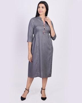 a-line kurta with tassels