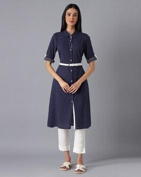 a-line kurta with waist belt