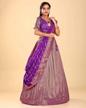 a-line lehenga choli set with dupatta