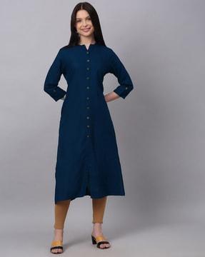 a-line mandarin-collar kurta