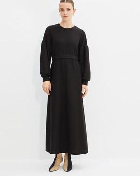 a-line maxi dress with back tie-up