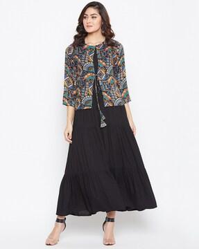 a-line maxi dress with jacket