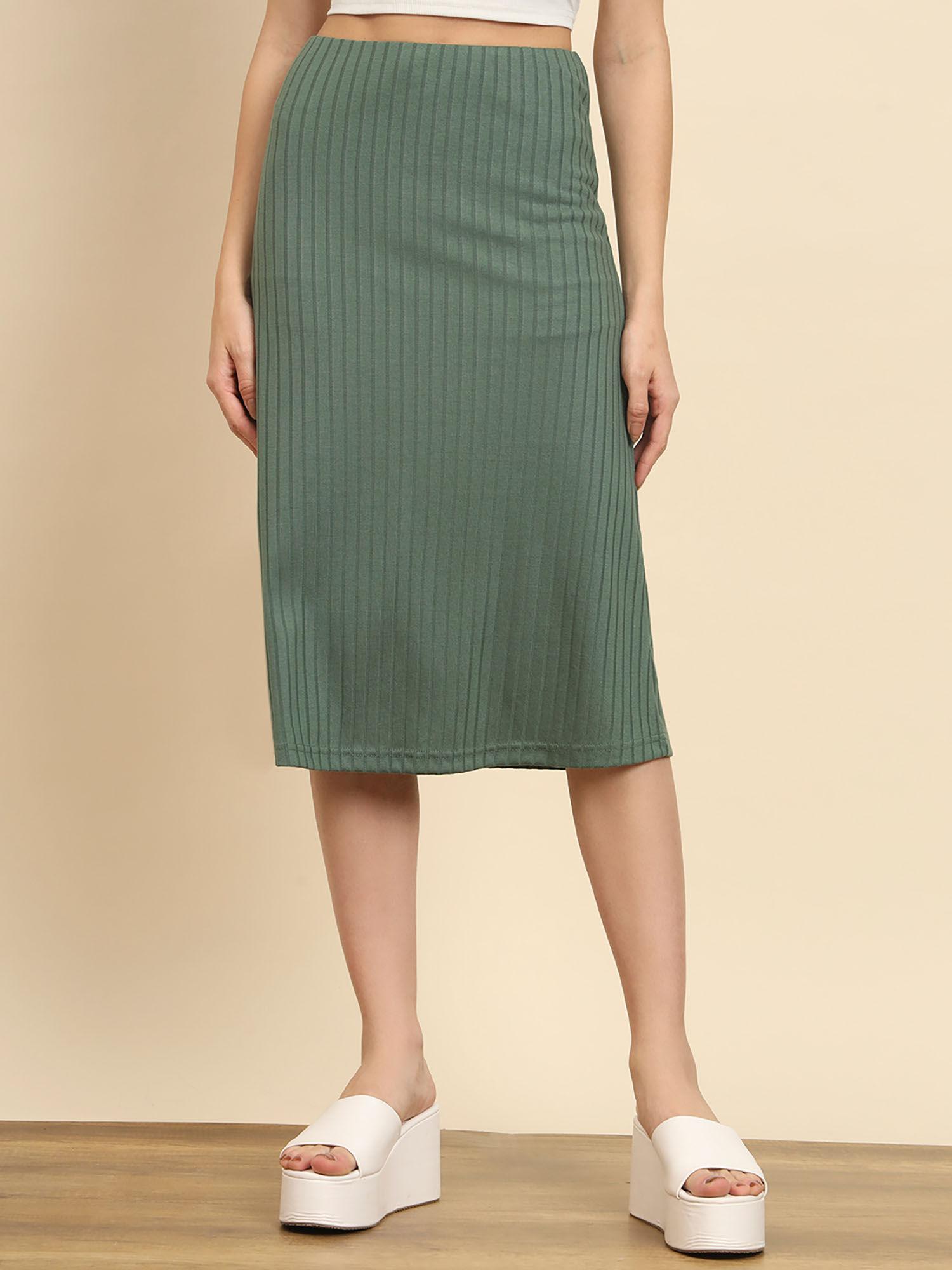 a line olive skirt