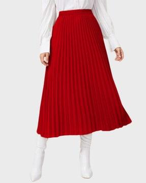 a-line pleated skirt