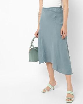 a-line skirt with asymmetric hemline