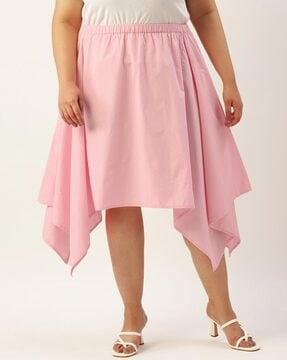 a-line skirt with asymmetrical hem