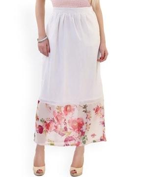 a-line skirt with floral print