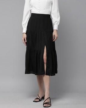 a-line skirt with front slit