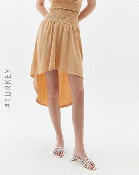 a-line skirt with high-low hem