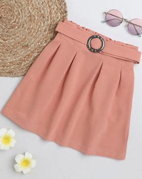 a-line skirt with metal accent