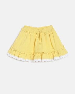 a-line skirt with ruffle accent