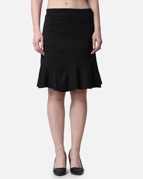 a-line skirt with ruffled hemline