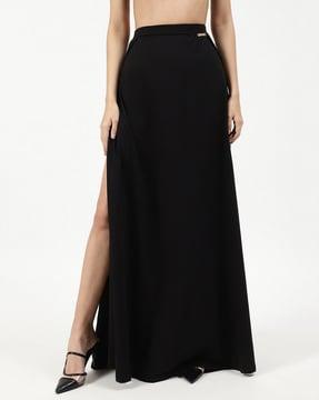 a-line skirt with side slit