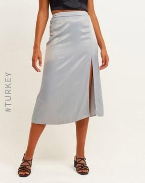 a-line skirt with side slit