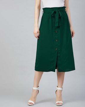 a-line skirt with waist belt