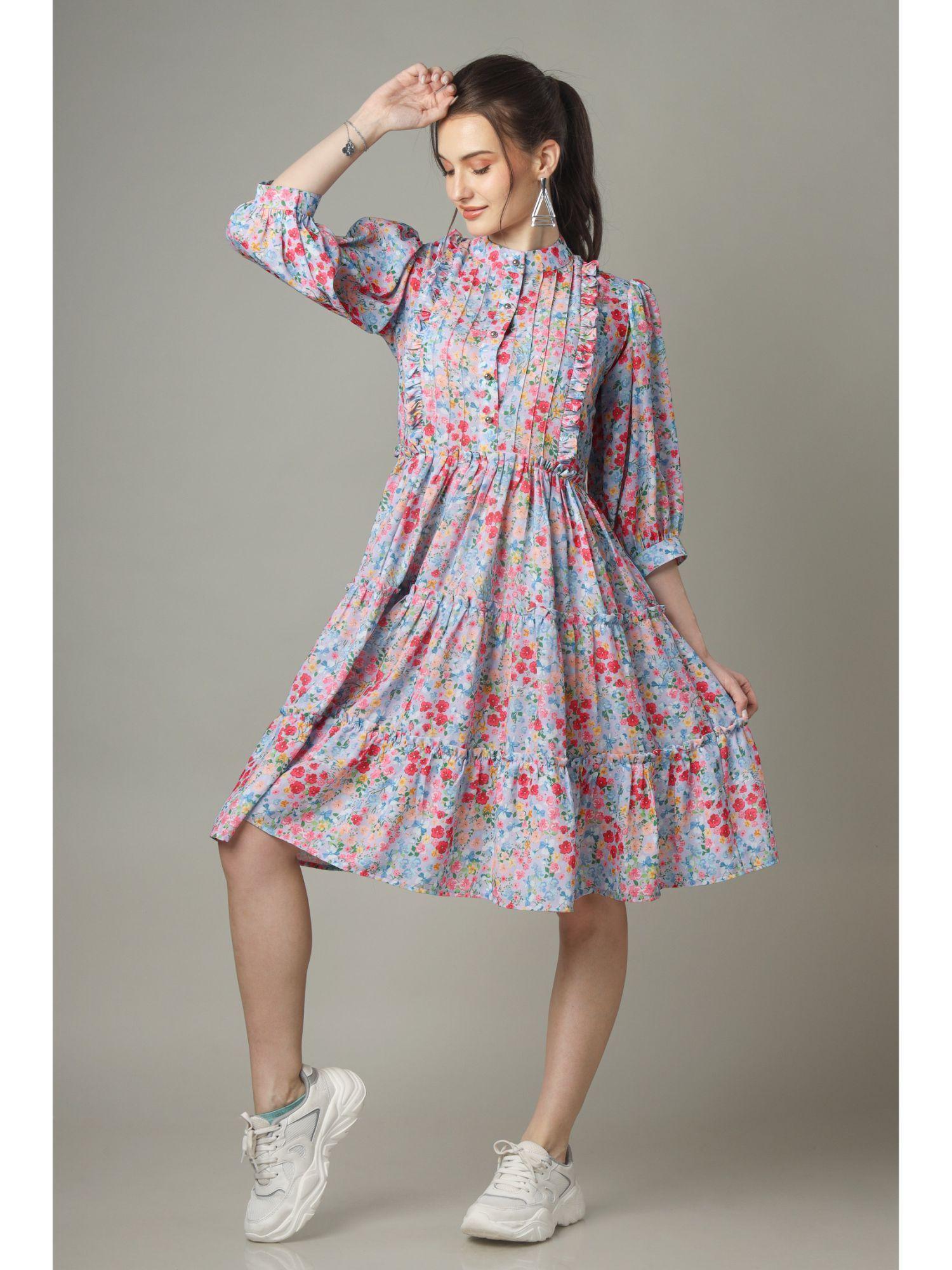 a-line tiered shirt dress