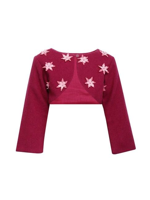 a little fable kids magenta applique shrug