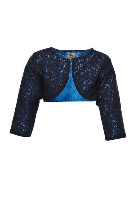 a little fable kids navy lace pattern shrug