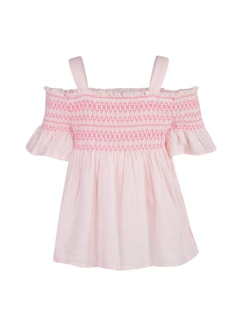 a little fable kids pink embroidered top