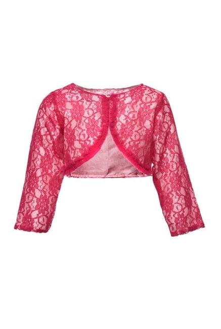 a little fable kids pink lace pattern shrug