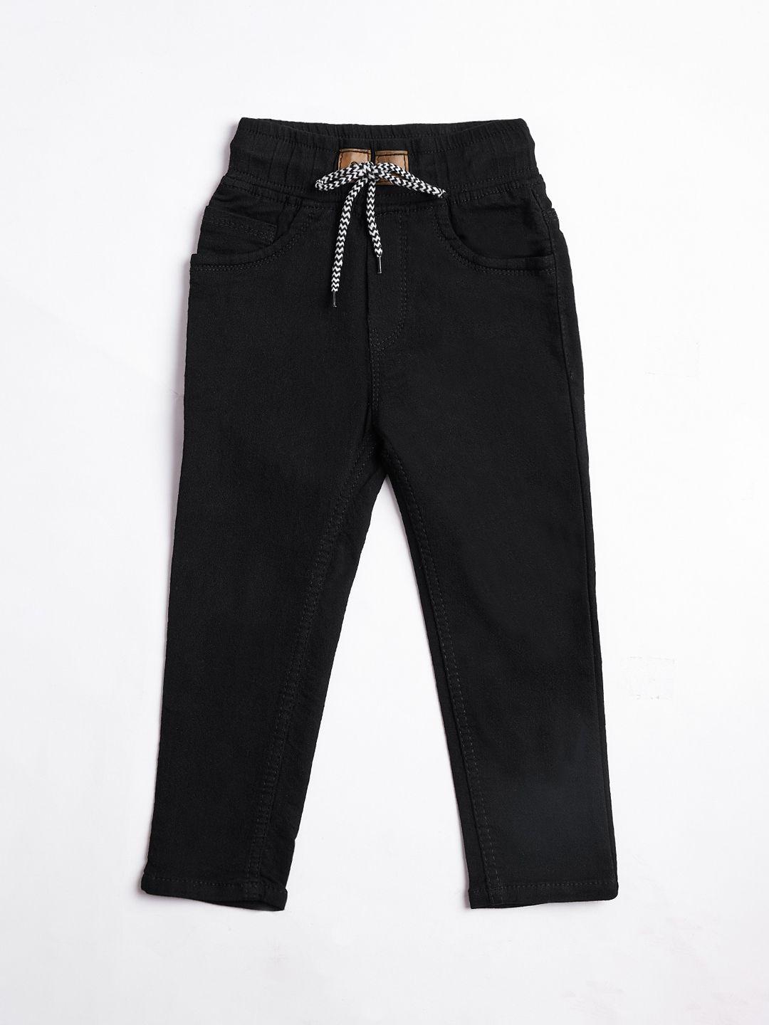 a-okay boys black high-rise cuffed hem stretchable jeans