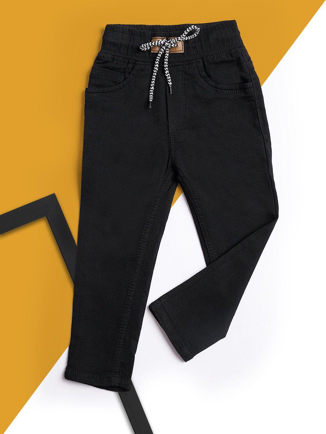 a-okay boys black slim fit high-rise acid wash stretchable jeans